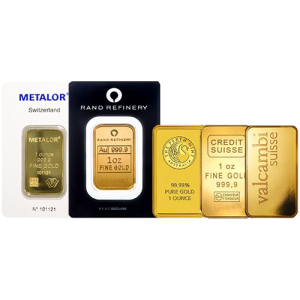 1 oz Gold Bar (Varied Condition, Any Mint)