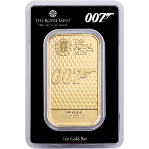 1 oz British James Bond Diamonds Are Forever Gold Bar (New w/ Assay)