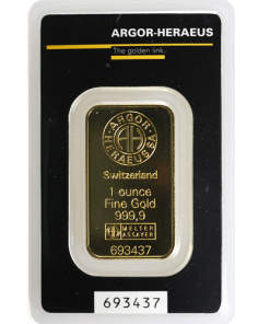 1 oz Argor Heraeus Gold Bar (New w/ Assay)