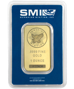 1 oz Sunshine Gold Bar (New w/ Assay, MintMark SI)