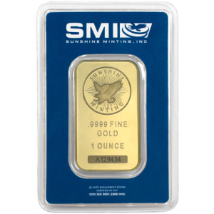 1 oz Sunshine Gold Bar (New w/ Assay, MintMark SI)
