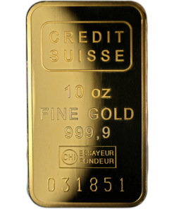10 oz Credit Suisse Gold Bar (New w/ Assay)