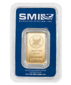10 Gram Sunshine Gold Bar (New w/ Assay, MintMark SI)