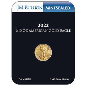 2022 1/10 oz American Gold Eagle Coin (MintSealed, BU)
