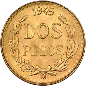 2 Peso Mexican Gold Coin (Random Year, Varied Condition)