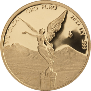 2022 1/10 oz Proof Mexican Gold Libertad Coin (In Capsule)