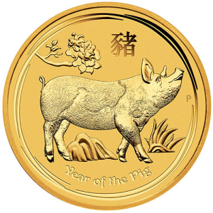 2019 1 oz Australian Gold Lunar Pig Coin (BU)