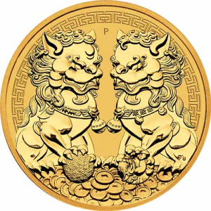 2021 1 oz Australian Gold Guardian Lions Double Pixiu Coin (BU)