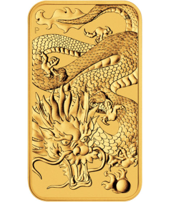 2022 1 oz Australian Rectangular Gold Dragon Coin (BU)