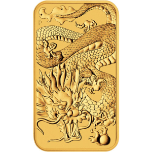 2022 1 oz Australian Rectangular Gold Dragon Coin (BU)