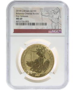 1 oz British Gold Britannia Coin MS69 (Random Year, Varied Label, PCGS or NGC)