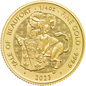 2023 1/4 oz British Gold Tudor Beasts Yale of Beaufort Coin (BU)
