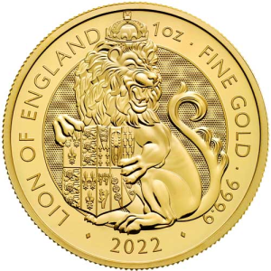 2022 1 oz British Gold Tudor Beasts Lion of England Coin (BU)