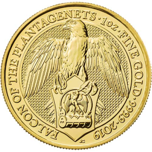 2019 1 oz British Gold Queen’s Beast Falcon Coin