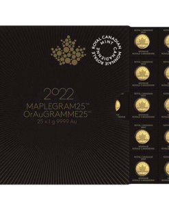 2022 25 Gram Canadian Gold MapleGram (25x1g, BU w/Assay)