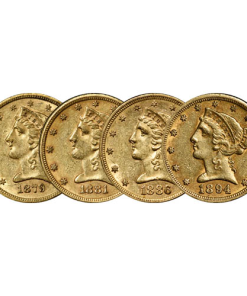 Pre-33 $5 Liberty Gold Half Eagle 4-Coin Set (1838-1899, XF+)