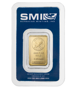 5 Gram Sunshine Gold Bar (New w/ Assay, MintMark SI)