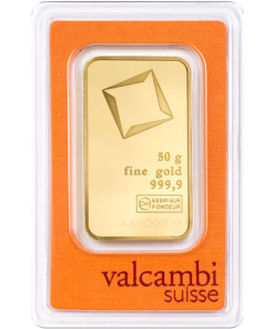 50 Gram Valcambi Gold Bar (New w/ Assay)