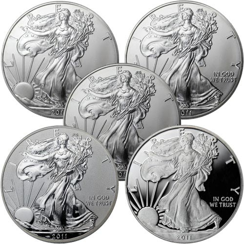 2011 American Silver Eagle 25th Anniversary 5-Coin Set (Box + CoA)