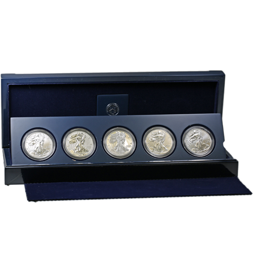 2011 American Silver Eagle 25th Anniversary 5-Coin Set (Box + CoA) - Image 4