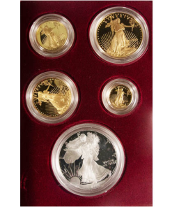 1995-W Proof American Eagle 10th Anniversary 5-Coin Set (Box + CoA)