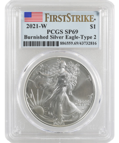 2021-W 1 oz Burnished American Silver Eagle Coin PCGS SP69 FS (Type 2)