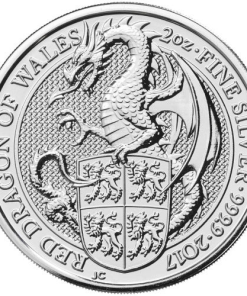 2017 2 oz British Silver Queen’s Beast Red Dragon Coin