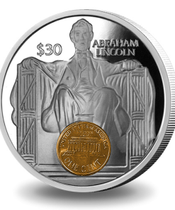 2022 5 oz Proof British Virgin Islands Silver 100th Anniversary Lincoln Memorial Coin (Gold Plated Penny)