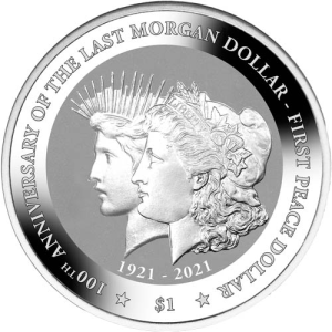 2021 1 oz British Virgin Islands Morgan and Peace Dollar Silver Coin (BU)