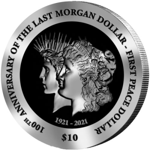 2021 1 oz Proof British Virgin Islands Morgan and Peace Dollar Black Silver Coin (Box + CoA)