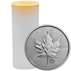 2022 1 oz Canadian Silver Maple Leaf Tube (25 Coins, BU)