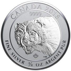 2018 3/4 oz Canadian Silver Wolverine Reverse Proof Coin