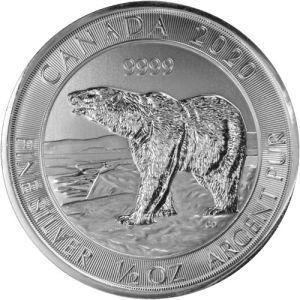2020 1/2 oz Canadian Polar Bear Silver Coin
