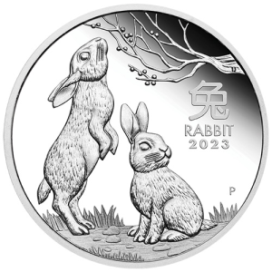 2023 1/2 oz Proof Australian Silver Lunar Rabbit Coin (Box + CoA)