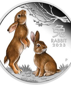 2023 1 oz Proof Colorized Australian Silver Lunar Rabbit Coin (Box + CoA)