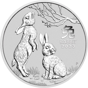 2023 2 oz Australian Silver Lunar Rabbit Coin (BU)