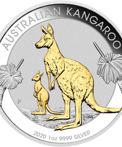 2020 1 oz Australian Silver Kangaroo Coin (Gilded, BU)