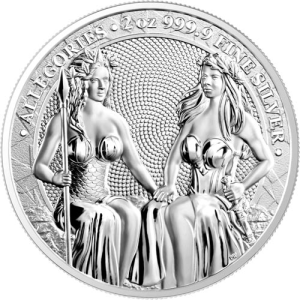 2021 2 oz Germania The Allegories Austria & Germania Silver Round (Capsule) b