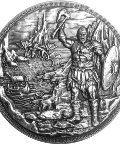 5 oz Monarch Baby Dragon V Vikings Fantasy Silver Round (Ultra High Relief, New)
