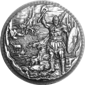 5 oz Monarch Baby Dragon V Vikings Fantasy Silver Round (Ultra High Relief, New)