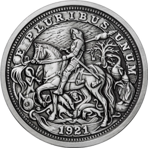 1 oz Antique Durer’s Knight Silver Round (Hobo Nickel Series #6, w/ CoA)