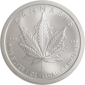 1 oz GSM Cannabis Silver Round (New)