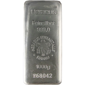 1 Kilo Argor Heraeus Cast Silver Bar (New)